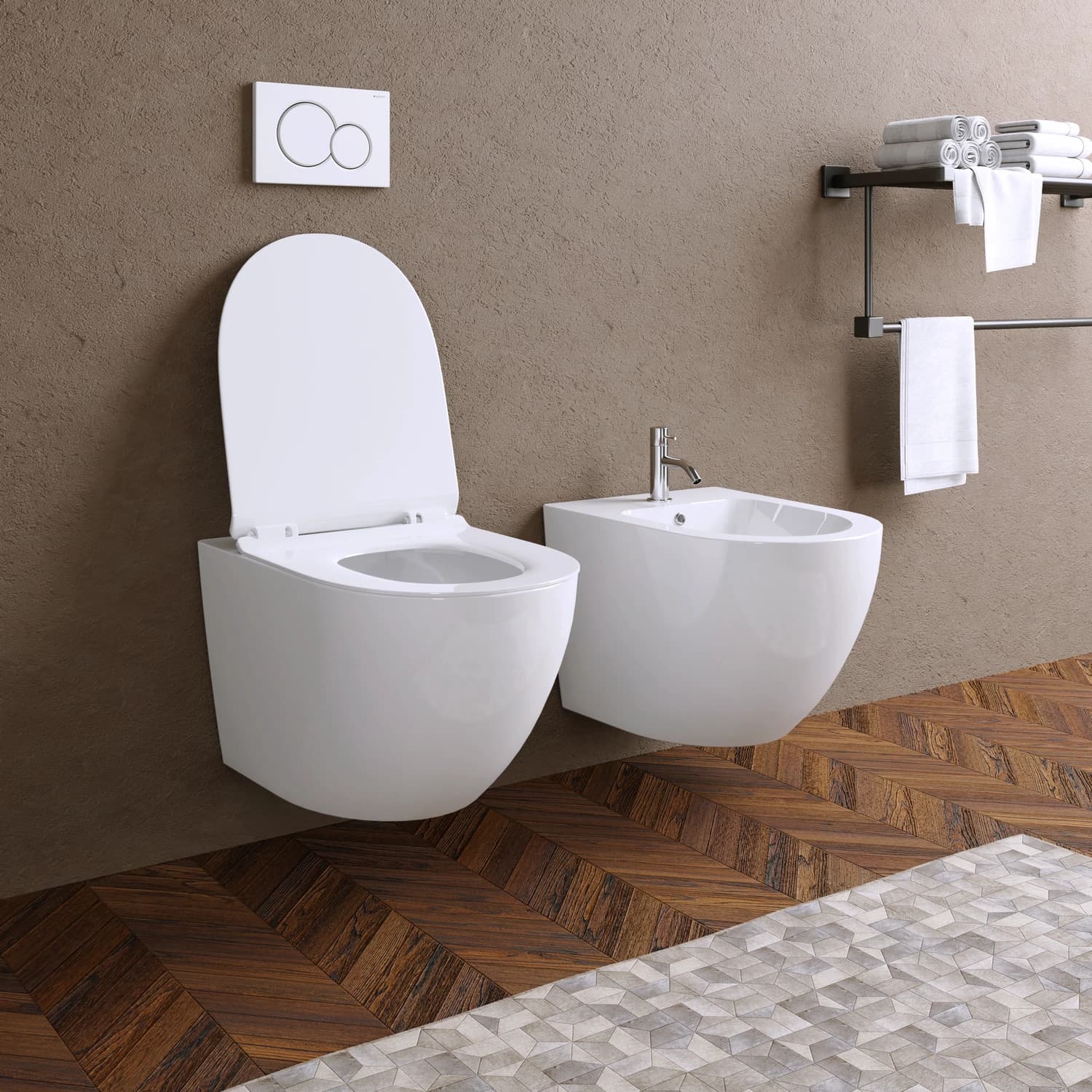 Un elegante rubinetto cromato in un bagno moderno.